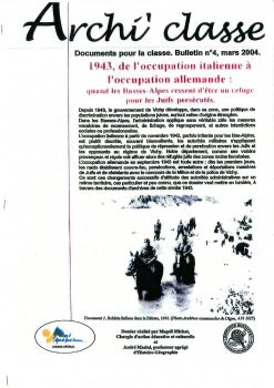 Archi'classe - 1943 de l'occupation Italienne à l'occupation Allemande