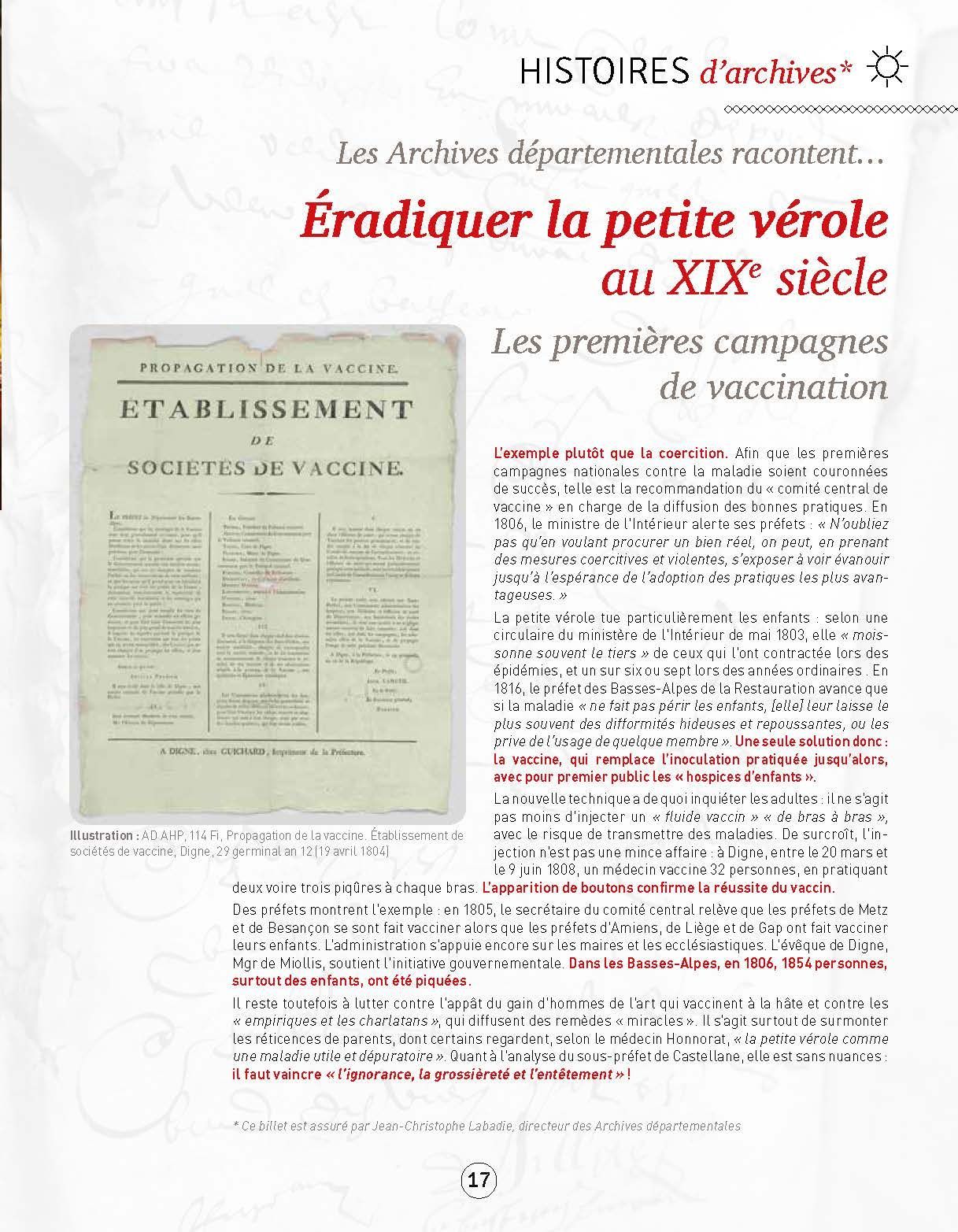 Éradiquer la petite vérole au XIXe siècle