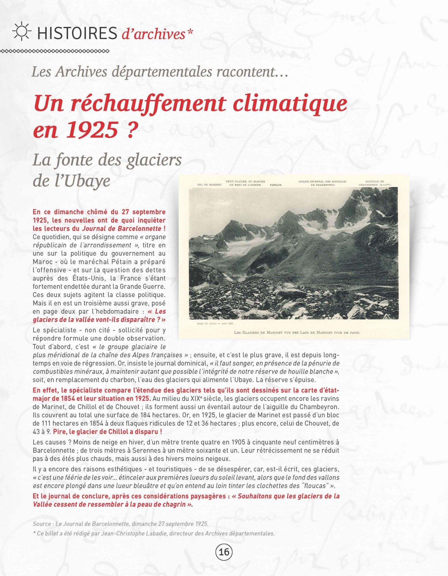 Un réchauffement climatique en 1925 ?
