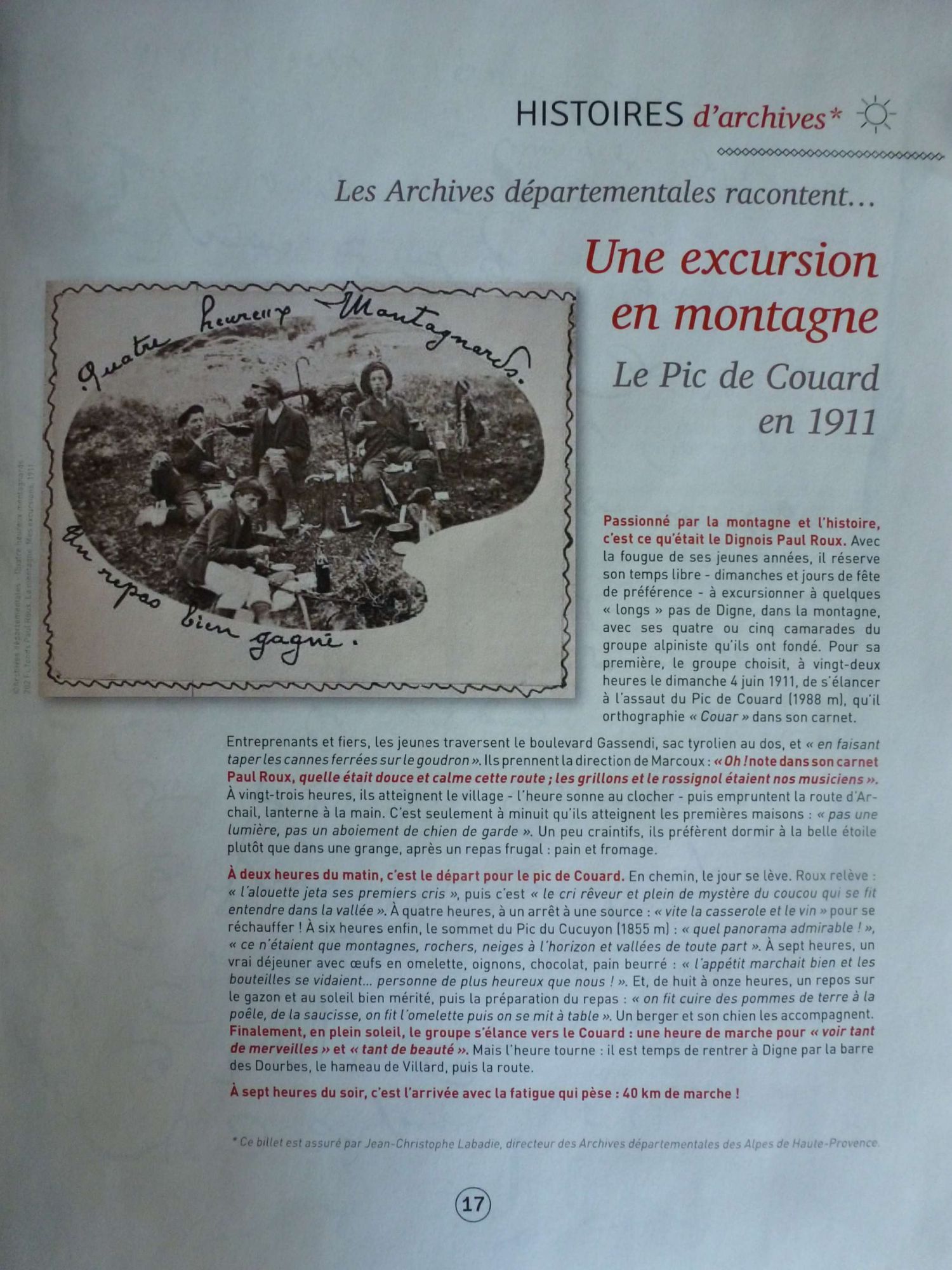 Une excursion en montagne