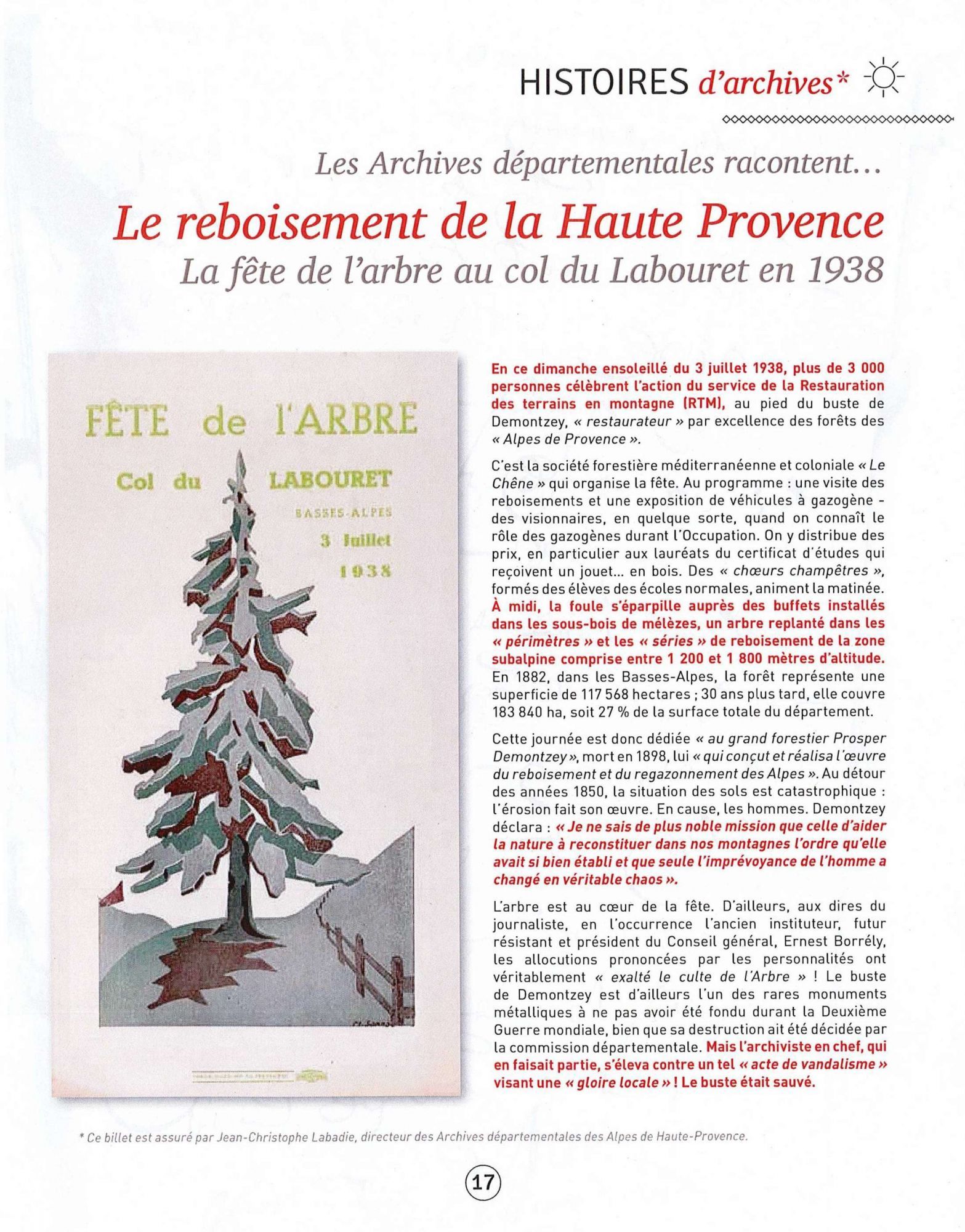 Le reboisement de la Haute Provence