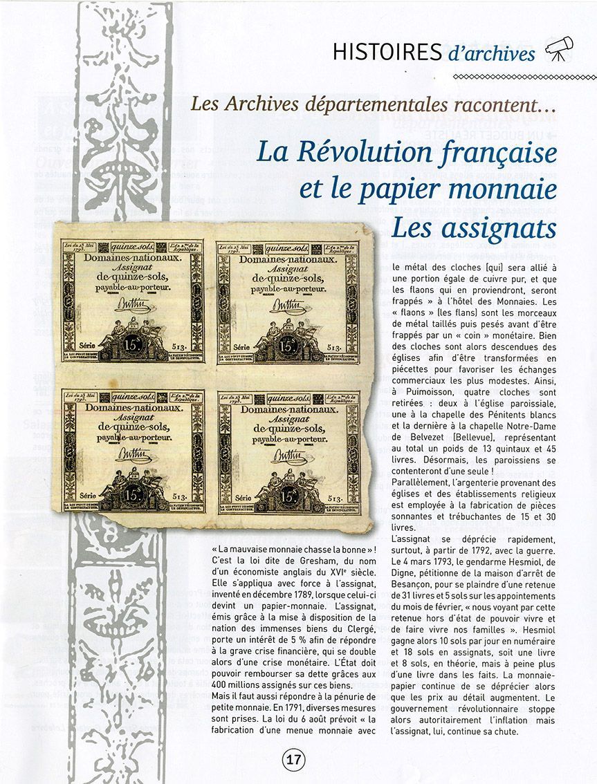 La Révolution française et le papier monnaie