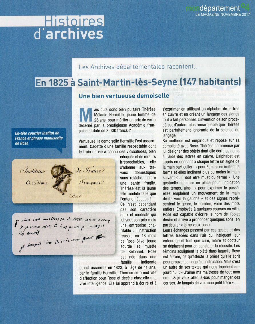 En 1825 à Saint-Martin-lès-Seyne (147 habitants)