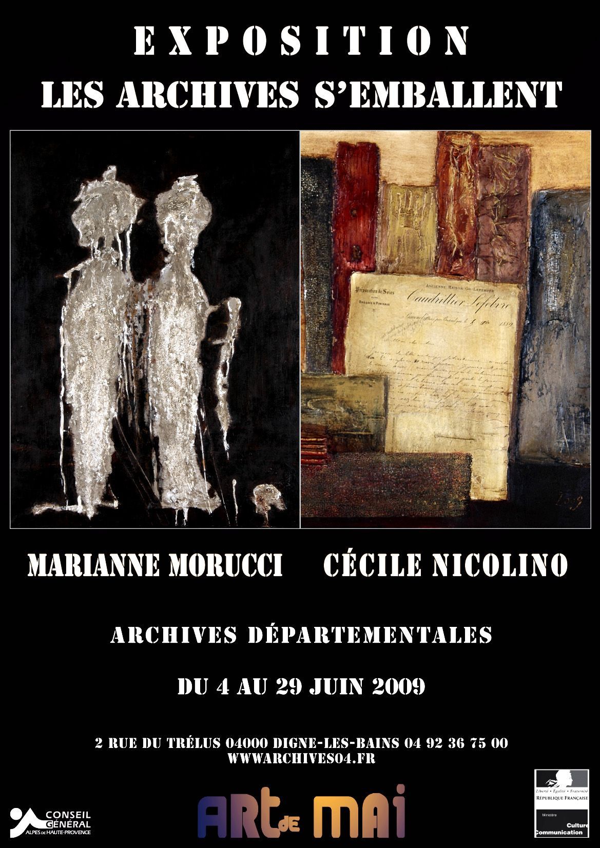 Les Archives s'emballent. Cécile Nicolino, peintre et graveur, et Marianne Morucci, peintre