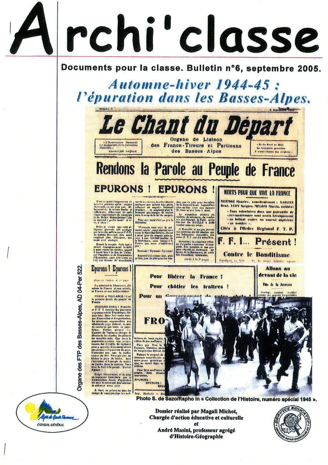 Automne-hivers 1944-1945 : l'épuration et la libération dans les Basses-Alpes