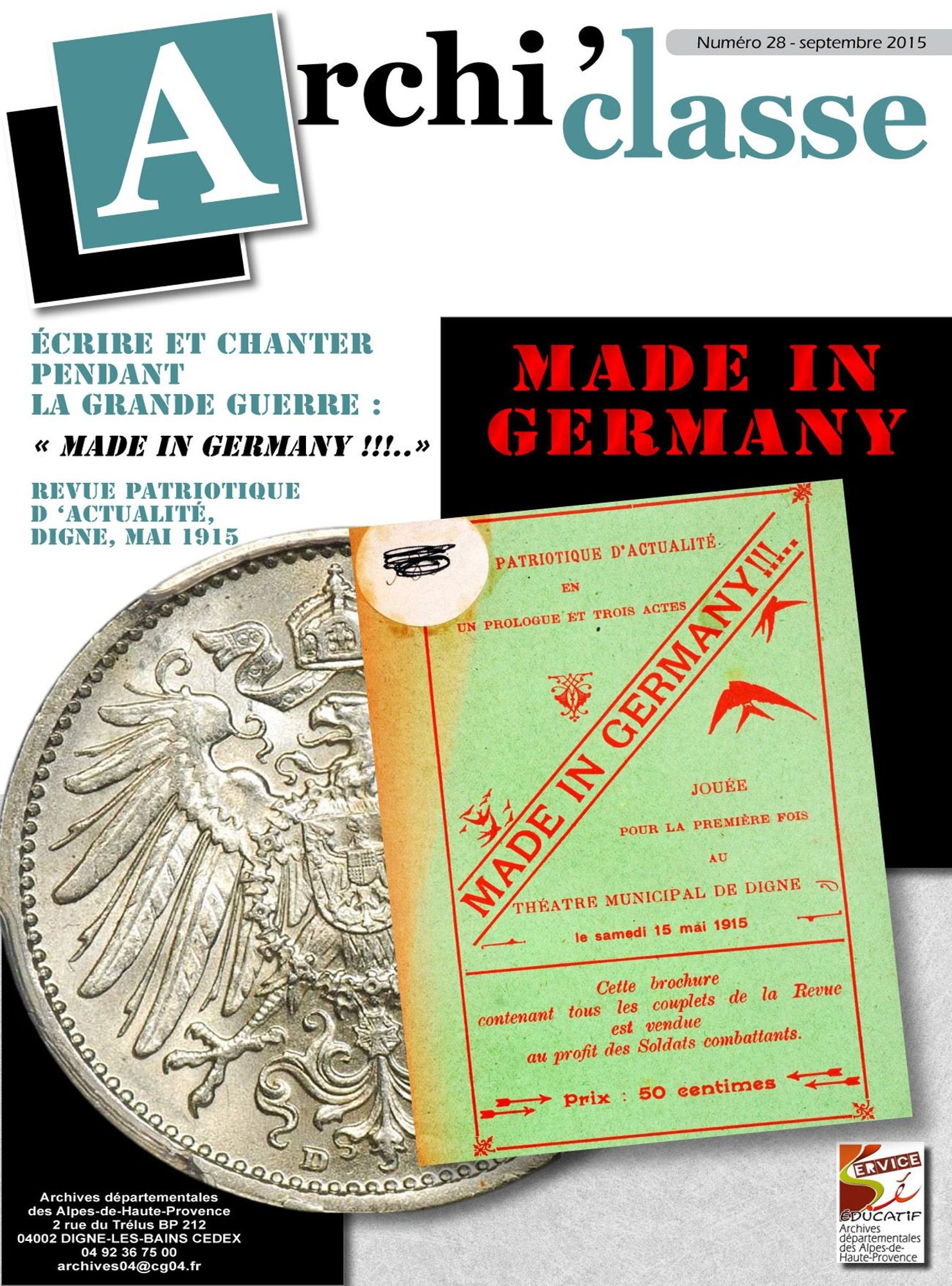 Archi'classes - Écrire et chanter pendant la Grande guerre : " Made in Germany !!!.."