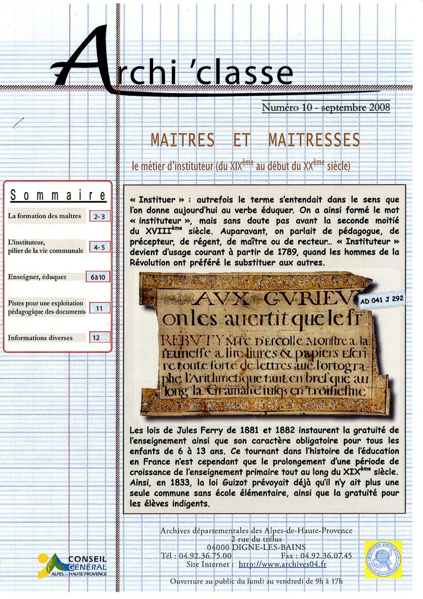 Archi'classes - Maîtres et maîtresses